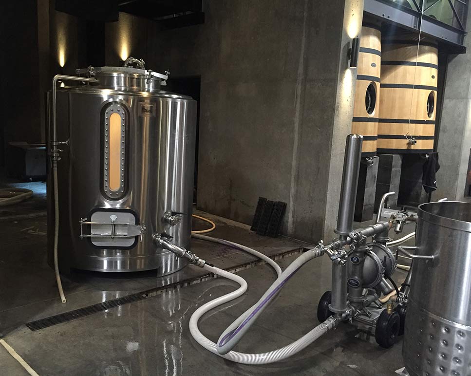 Detail of fermentation tank within Napa Valley Winery