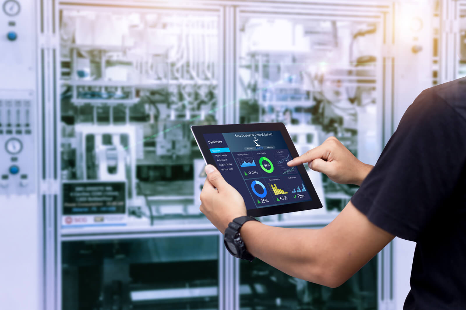 Detail of Smart industry control concept.