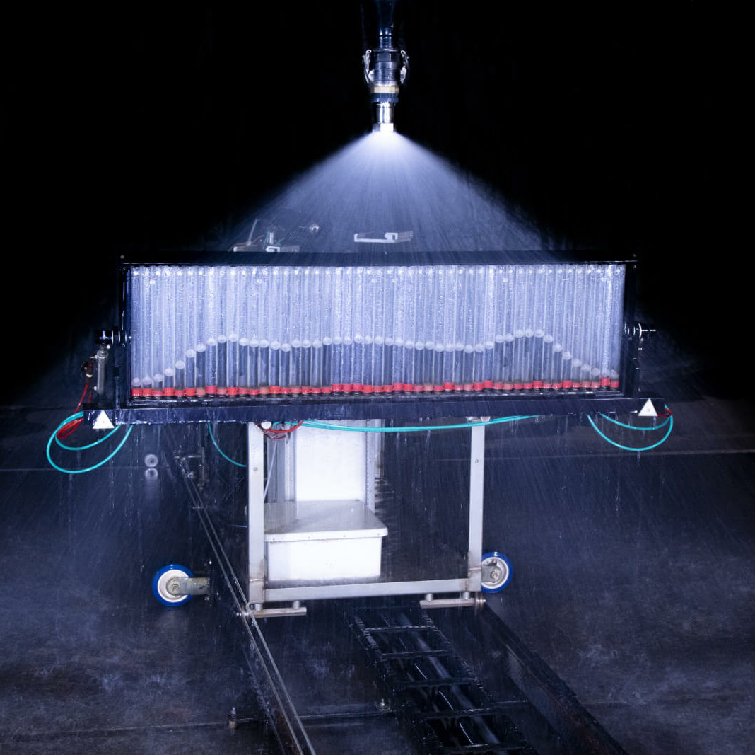 BETE's Advanced Spray Engineering Laboratory Patternator for measuring spray pattern distribution.