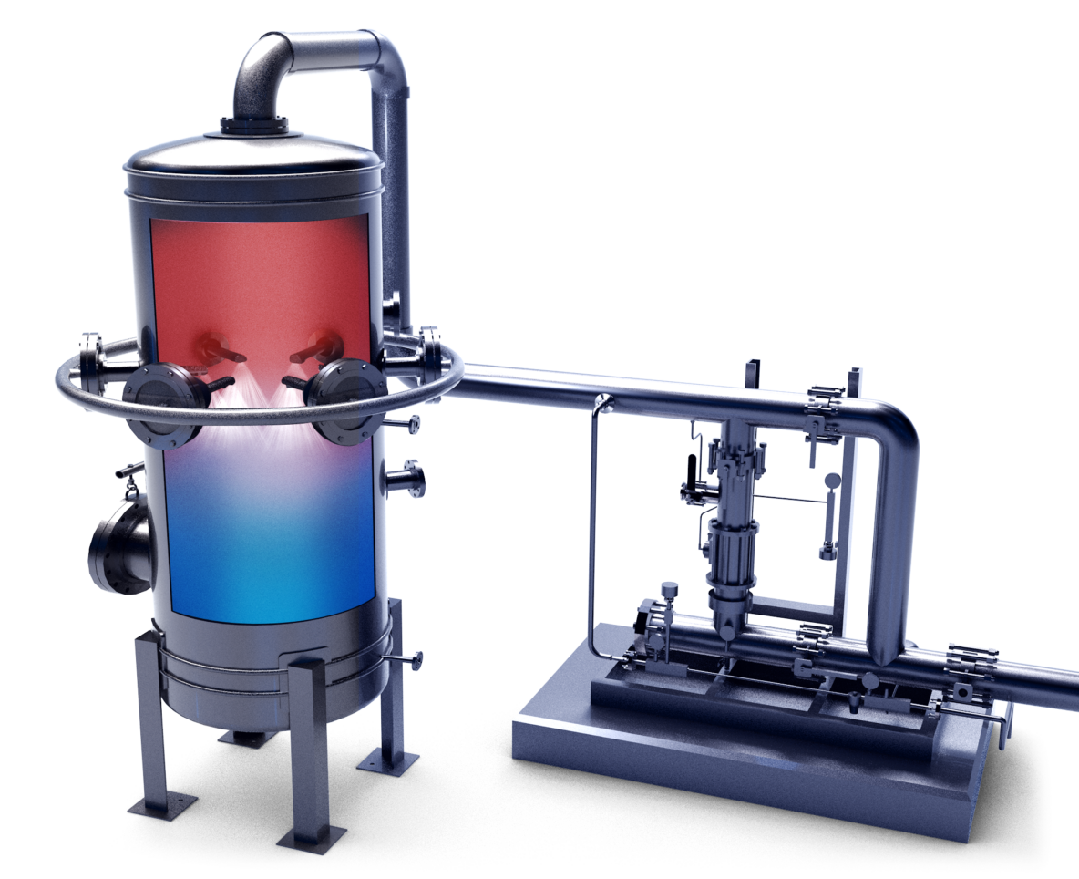 A image depicting how gas cooling and conditioning works.