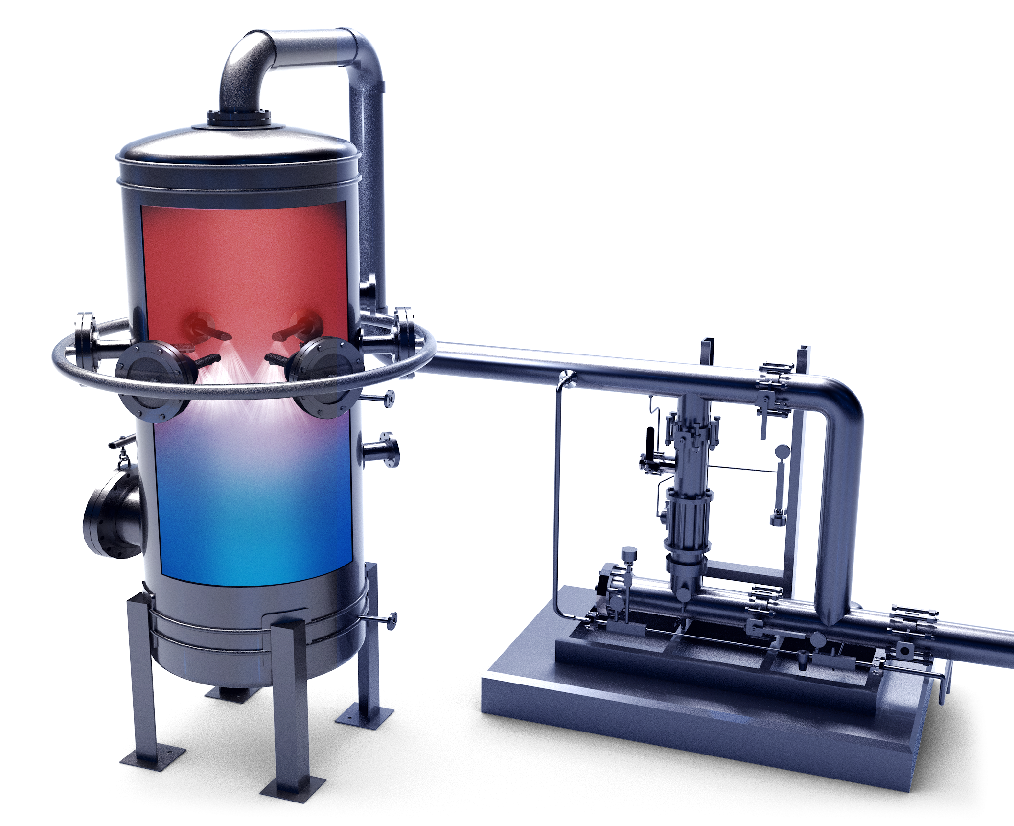 A image depicting how gas cooling and conditioning works.