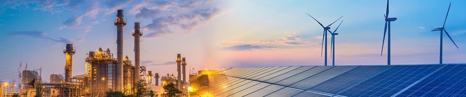 Power Plant, Solar Panels, and Wind Turbines on the Horizon