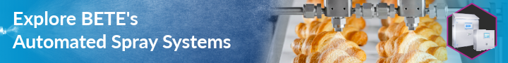 Explore BETE automated spray systems for custom industrial spray solutions, featuring precision nozzles and food processing applications